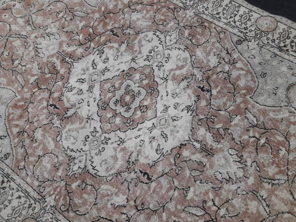 TURKISH Rug Vintage Rug Vintage Wool 6 x 9.5 Oushak Rug Hand Made Rugs Vintage Turkish Rug Oriental Rug Persian Rug Distressed Vintage Rug