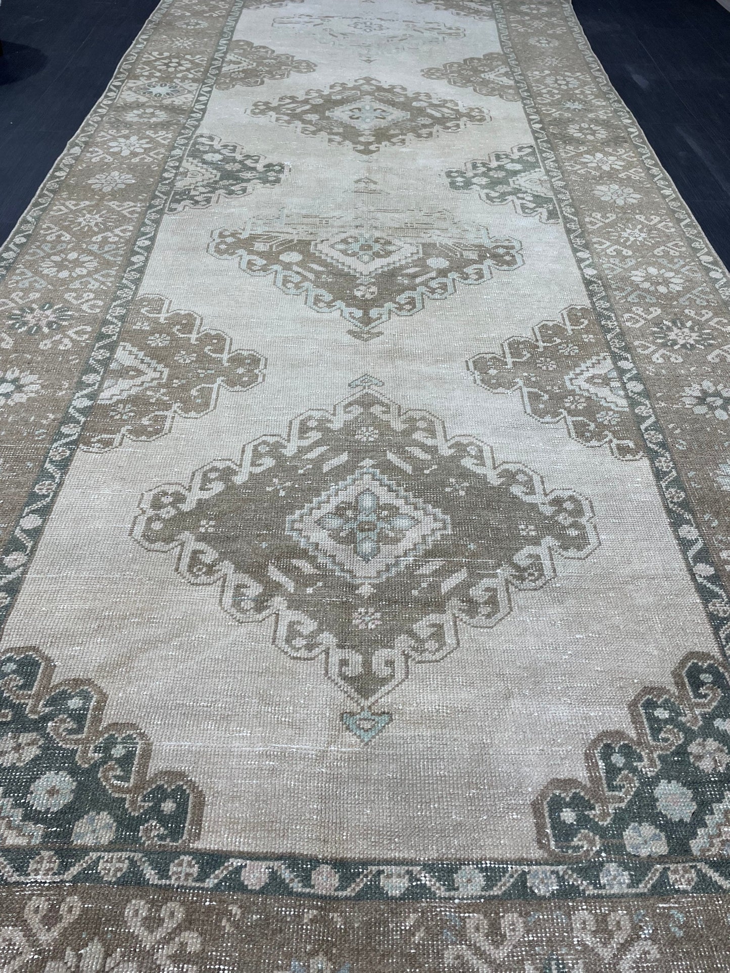 Handmade 5 x 12.4 Runner Rug, Oushak Runner Rug, Turkish Runner Rug, Hand Knotted Runner Rug, Hallway Runner Rug Kitchen Runner Wool Runner