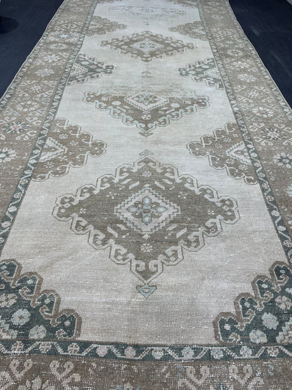 Handmade 5 x 12.4 Runner Rug, Oushak Runner Rug, Turkish Runner Rug, Hand Knotted Runner Rug, Hallway Runner Rug Kitchen Runner Wool Runner