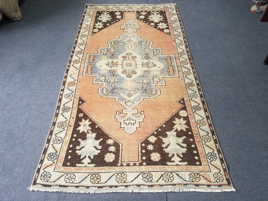 Oushak rug, turkish rug, wool rug vintage rug 3'7x7 hand made rug kitchen rug bohemian rug