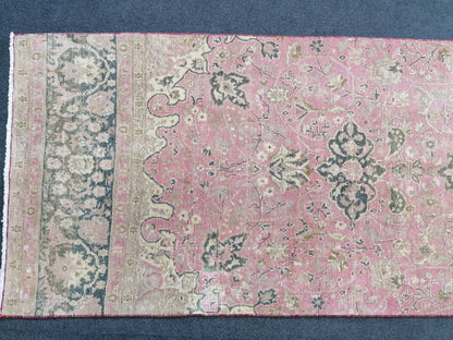 Turkish runner rug 10'7x2'7 pink runner rug, vintage oushak runner  kitchen runner rug, hallway runner rug, vintage runner oushak runner rug