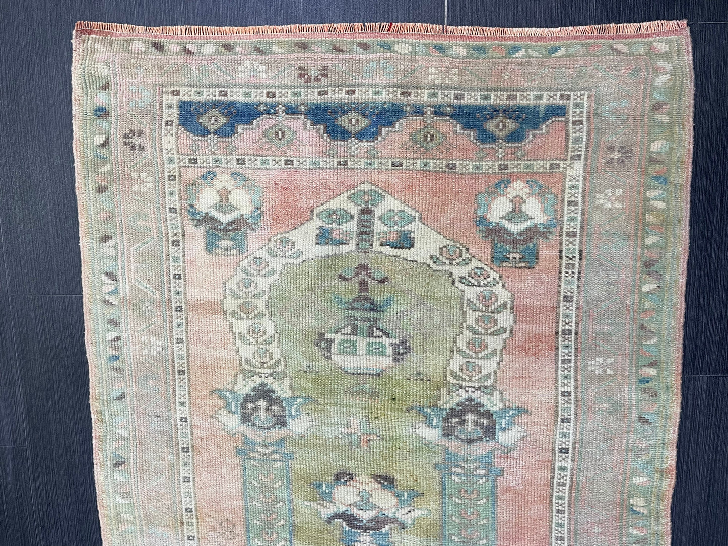 Vintage RUG, TURKISH Oushak Rug Hand Knotted 3 x 4.2 Rug, Oriental Rug, Vintage Persian Rug, Handmade Rug, Antique Rug, Woven Rug