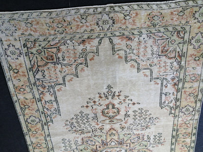 HandMade 6.2 x 10 Rug, Oushak Rug, Rustic Rug, Light Green Rug Hand Knotted Rug Turkish Rug, Farmhouse Rug, Vintage Rug, Wool rug