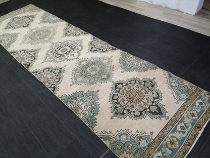 12.8X3.5 Oushak Runner Rug Turkish Runner Rug Vintage Runner Rug Hallway Runner Rug Kitchen Runner Rug Wool Runner Rug Wool Oushak Rug