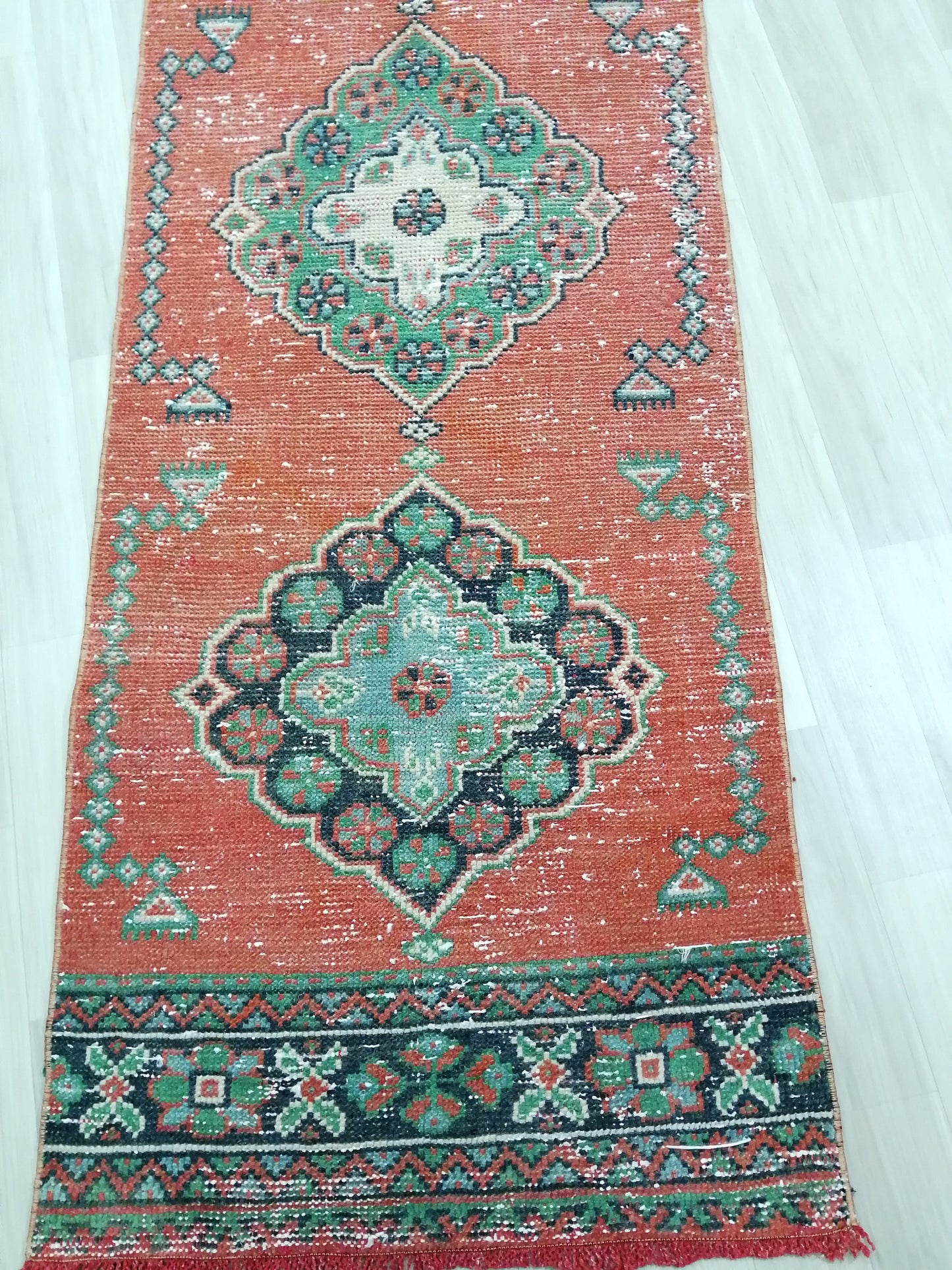 11.6 X 2.4 Oushak Runner Rug Turkish Runner Rug Vintage Runner Rug Hallway Runner Rug Kitchen Runner Rug Wool Runner Rug Wool Oushak Rug