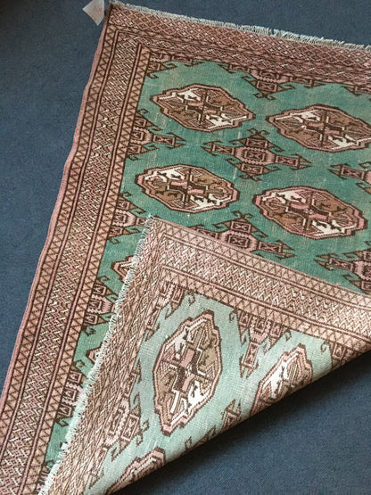 3x4 feet handmade teal persian rug - living room rug,  wool rug, bedroom floor rug, bathroom rug