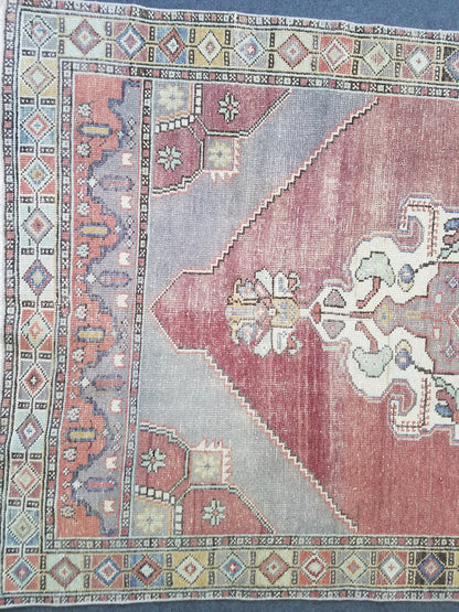 4.5 x 8.6 Turkish oushak rug, vintage rug, wool kitchen rug, Hand Knotted rug,