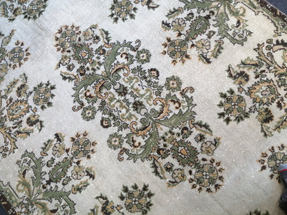 10 x 6.6 Green OUSHAK RUG TURKISH Oushak Rug Vintage Oushak Runner Rug Vintage Runner Rug Wool Oushak Rug Hand Made Rugs Vintage Turkish Rug