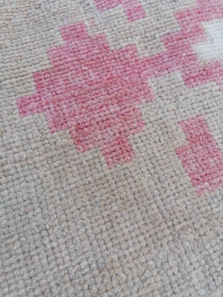 Vintage oushak rug, turkish rug 4'7x8 pastel vintage rug, handmade wool runner,