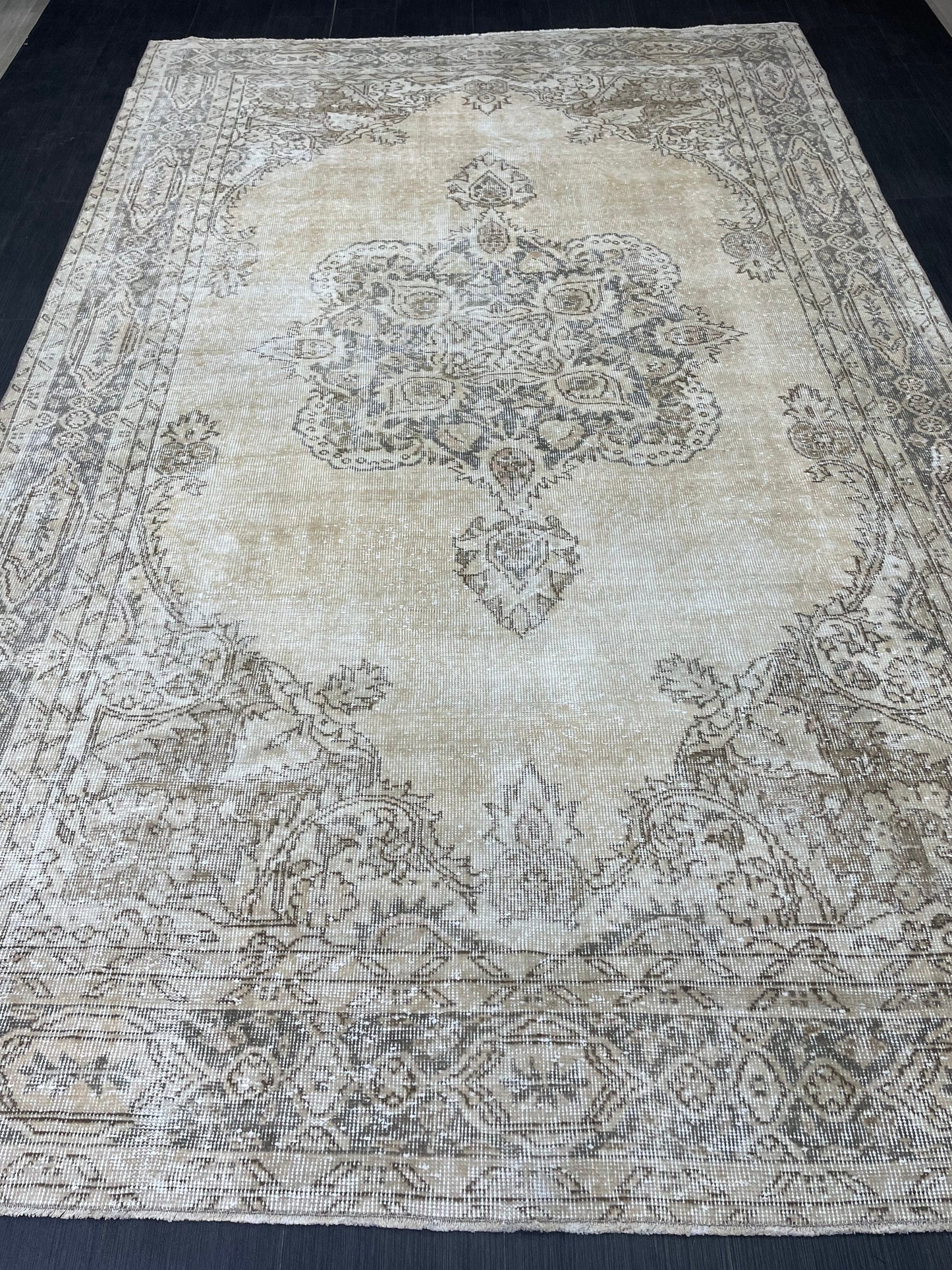 Muted Persian RUG 6.6 x 10.5 Turkish Oushak Rug Vintage Antique Rug Vintage Rug Wool Muted Oriental Rug Handmade Rug Hand Knotted Rug