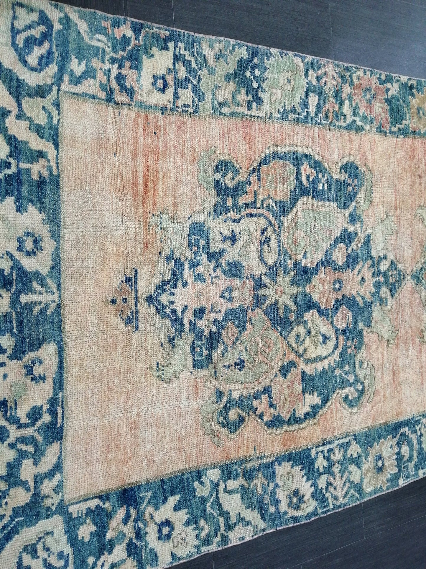 Oushak Runner Rug 11.6 x 4 Turkish Runner Rug Vintage Runner Rug Blush Hallway Runner Rug Kitchen Runner Rug Wool Runner Rug Wool Oushak Rug