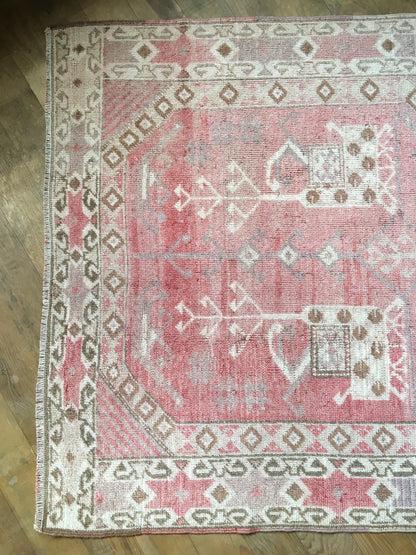3x5 feet turkish handmade rug, vintage large rug,kitchen wide rug, living room rug, bohemian rug, oushak turkish wool rug, hallway mini rug