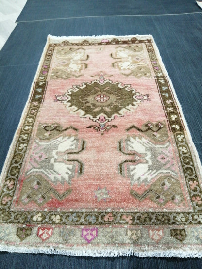 Small Turkish Rug Mini Rug Small Area Rug Turkish Rug Oushak Rug Hand Made Rug Vintage Rug Vintage Mat Hand Knotted Rug