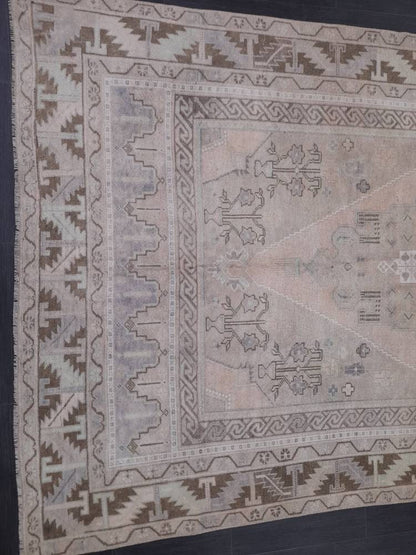 Muted OUSHAK RUG TURKISH Rug 5.7 x 11.4 Muted Vintage Oriental Rug Vintage Persian Rug Wool Rug Hand Made Rug Vintage Turkish Rug