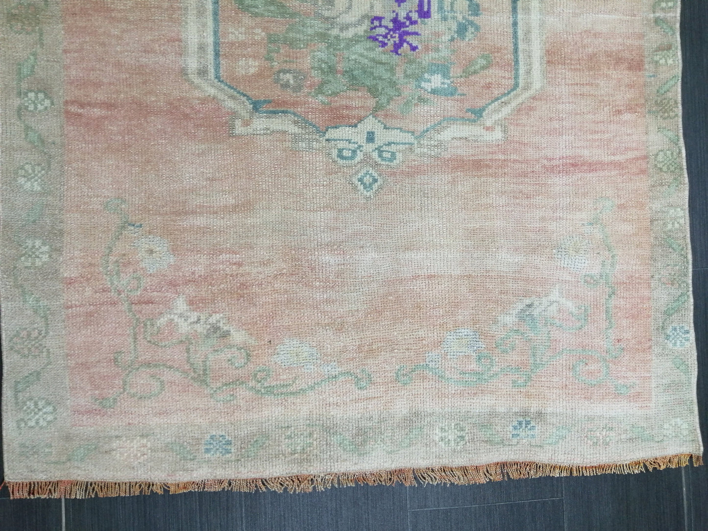 3.4 x 4.9 OUSHAK RUG TURKISH Oushak Rug Vintage Muted Oriental Rug Vintage Runner Rug Wool Oushak Rug Hand Made Rugs Vintage Turkish Rug