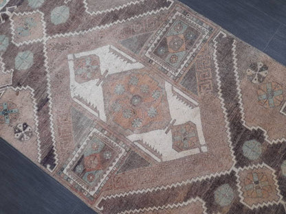Wool Vintage Rug Turkish Rug 3.3 x 6 Muted Oriental Rug Hand Made Rug Hand Knotted Living Room Rug Kitchen Rug Dark Rug Kars Rug