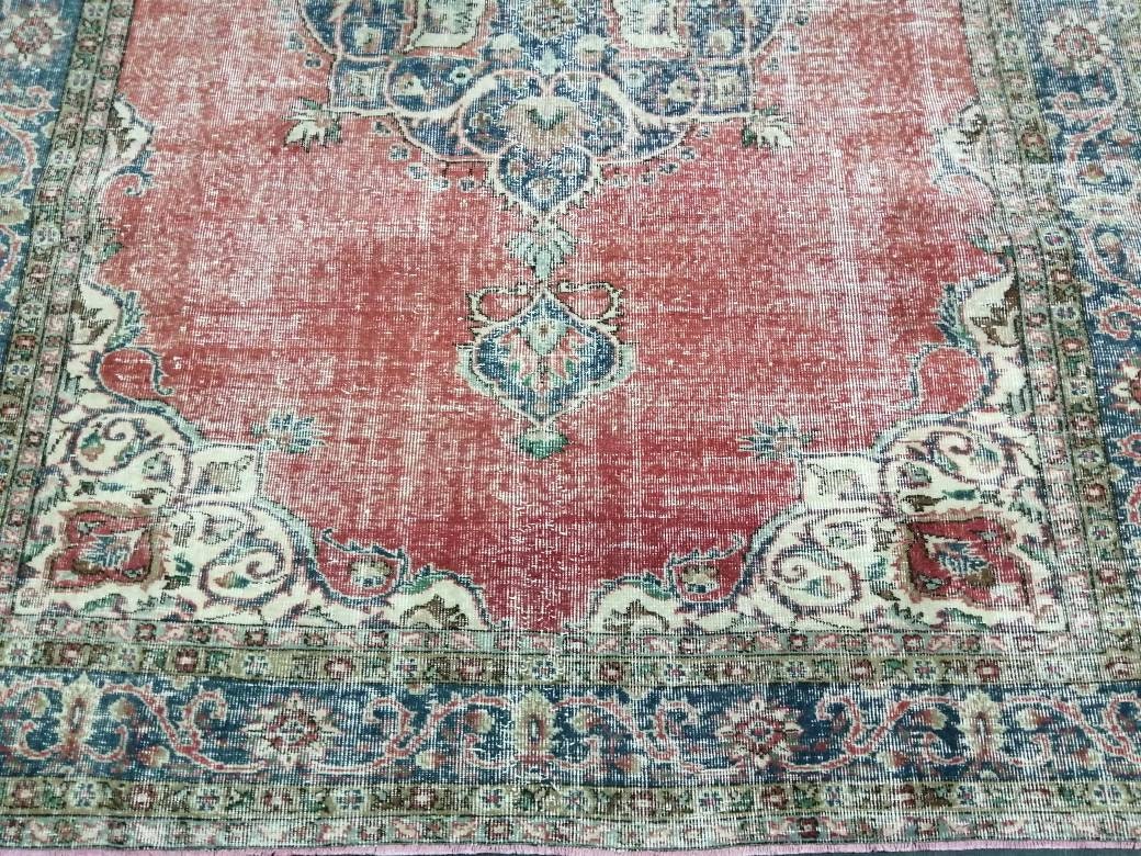Vintage rug, Persian  Rug, Antique 7 x 10. 3ft. Rug, turkish Rug, Pink Oushak  rug, Ethnic Rug, Traditional Rug, wool Rug,Handmade Rug