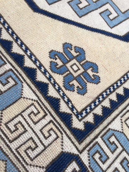 Blue Turkish Rug Large Area Rug OUSHAK RUG Pastel 5.4 x 8 Vintage Rug Blue Oriental Rug Muted Rug Boho Rug Persian Wool Rug TRADITIONAL Rug