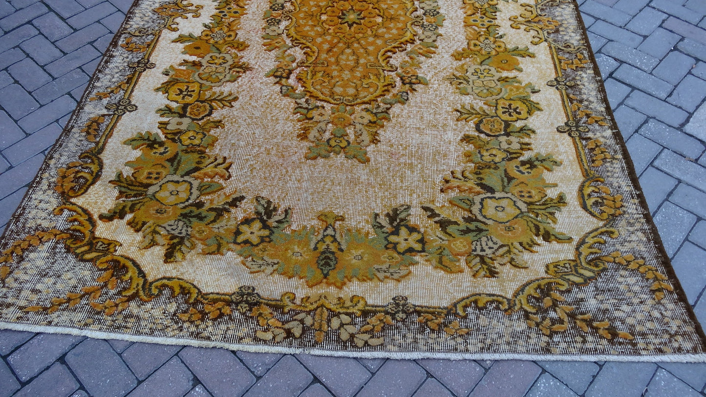 LARGE AREA RUG, Vintage Oriental Oushak Rug , Vintage  Rugs, Turkish Rug, Oushak Rug, vintage Rug, Wool Rug