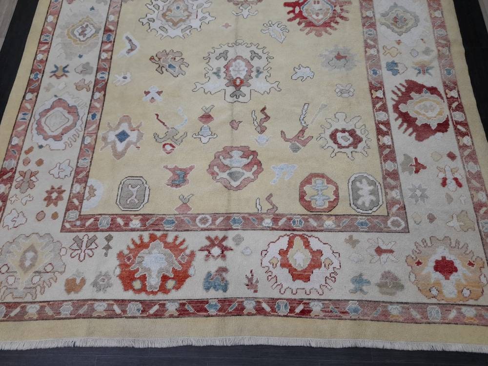 9 x 12 Muted Turkish RUG  TURKISH Oushak Rug Muted Oushak Rug Vintage Rug Wool Oushak 9x12 Rug Hand Made Rug Authentic Oushak Rug