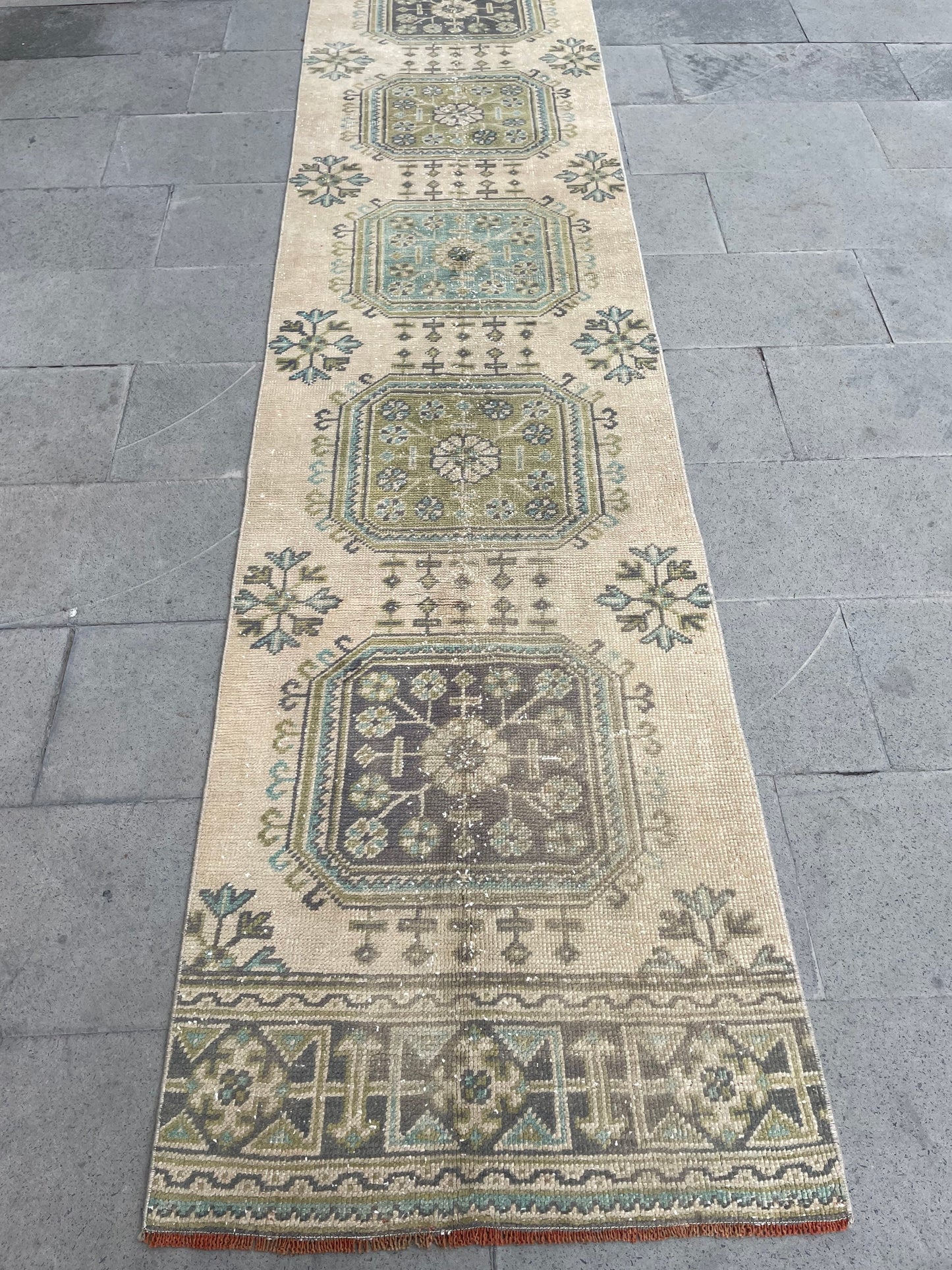 Muted Extra Long Turkish Runner Vintage 2.5 x 20.2 Stairs Runner Rug Vintage Runner XL Oriental Runner Staircase Handmade Runner Rug