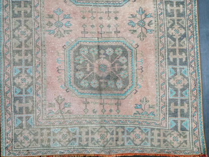 Oushak Runner Rug 11.4 x 4 Vintage Turkish Runner Rug Vintage Runner Rug Hallway Runner Rug Kitchen Runner Rug Wool Runner Rug