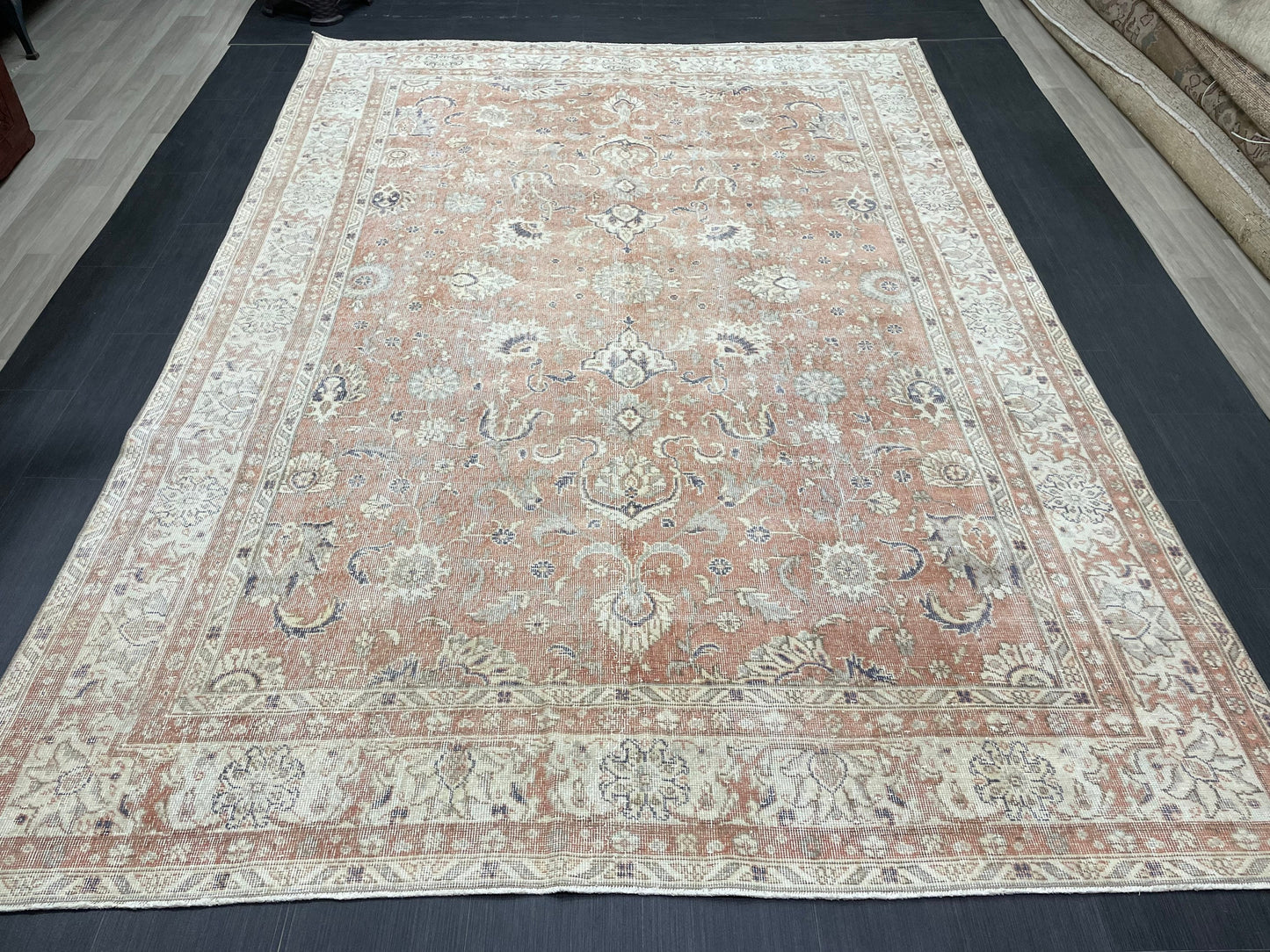 7x10 OUSHAK RUG Wool Turkish Rug Vintage Oriental Floral Rug Vintage Rug Vintage Persian Rug Wool Handmade Rug Hand Knotted Rug