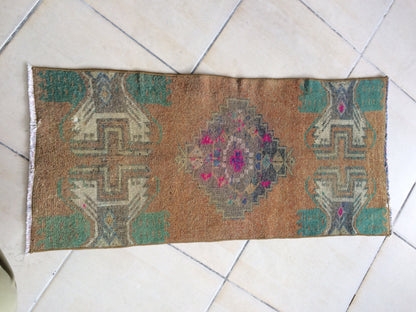 Turkish Mini Rug  Oushak Small Area Rug Turkish Rug Oushak Rug Hand Made Rug Vintage Rug