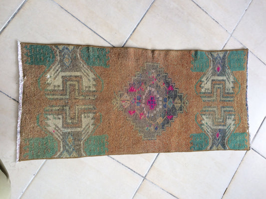 Turkish Mini Rug  Oushak Small Area Rug Turkish Rug Oushak Rug Hand Made Rug Vintage Rug