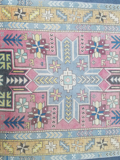 Oushak wool rug, turkish rug vintage rug 3'9x6'3 vintage oushak, rug unique hand made rug kitchen rug bohemian rug