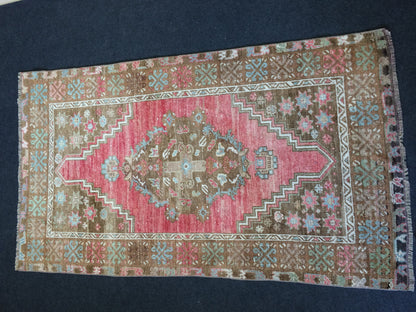 OUSHAK RUG Pink TURKISH Oushak Rug Vintage Oushak Runner Rug Vintage Runner Rug Wool Oushak Rug Hand Made Rugs Vintage Turkish Rug