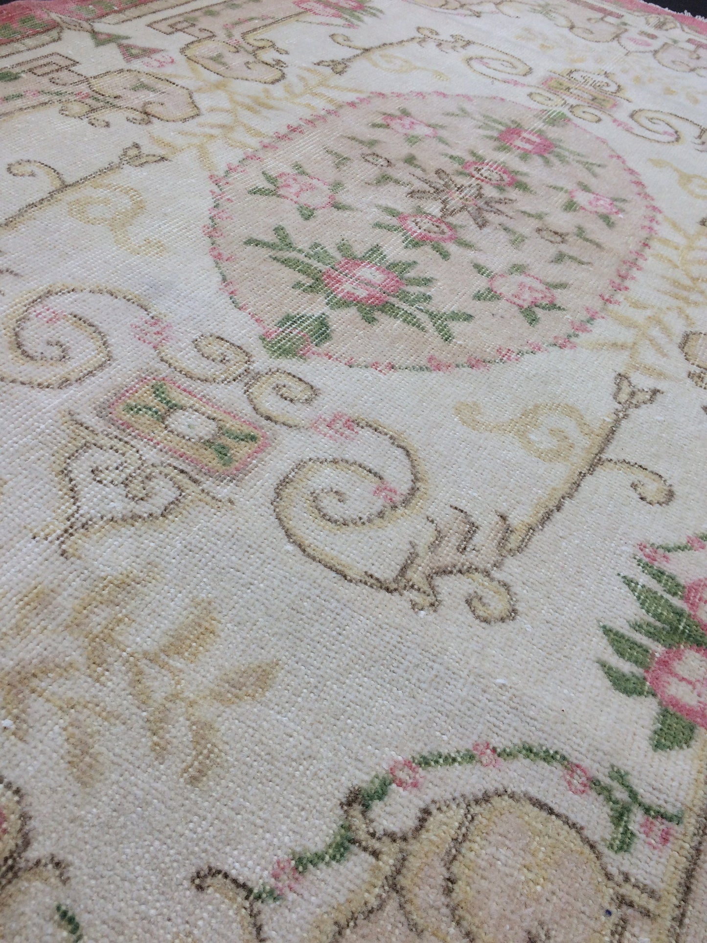 Turkish Rug, Pink Oushak Rugs, Oushak Rug, Wool Oushak Rug, Oushak Runner Rugs, Farmhouse Rug, Vintage Rug, Minimalist Rug, Hand Made Rug