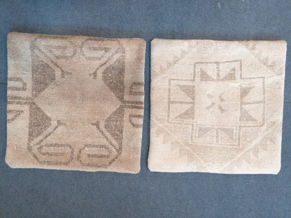Faded turkish pillow hand made rug, vintage smalls rug, anatalion pillows rug, old pillows team
