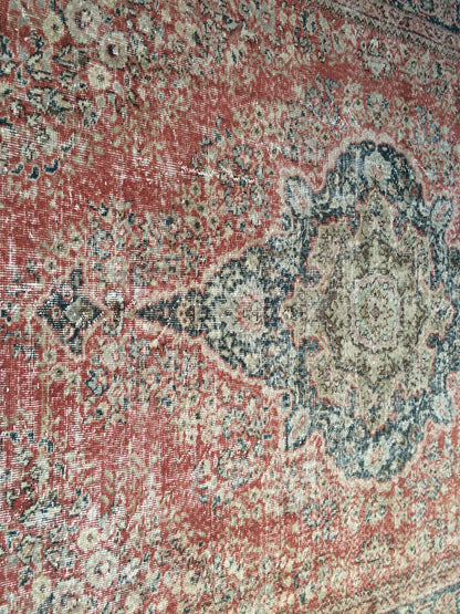 10 x 6.7 Large Area Oushak Rug Vintage Rug Turkish Rug