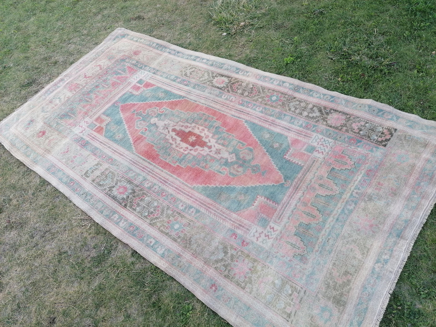 4.6 x 8.5 Oushak wool rug, vintage rug, turkish handmade rug hand knotted rug rug