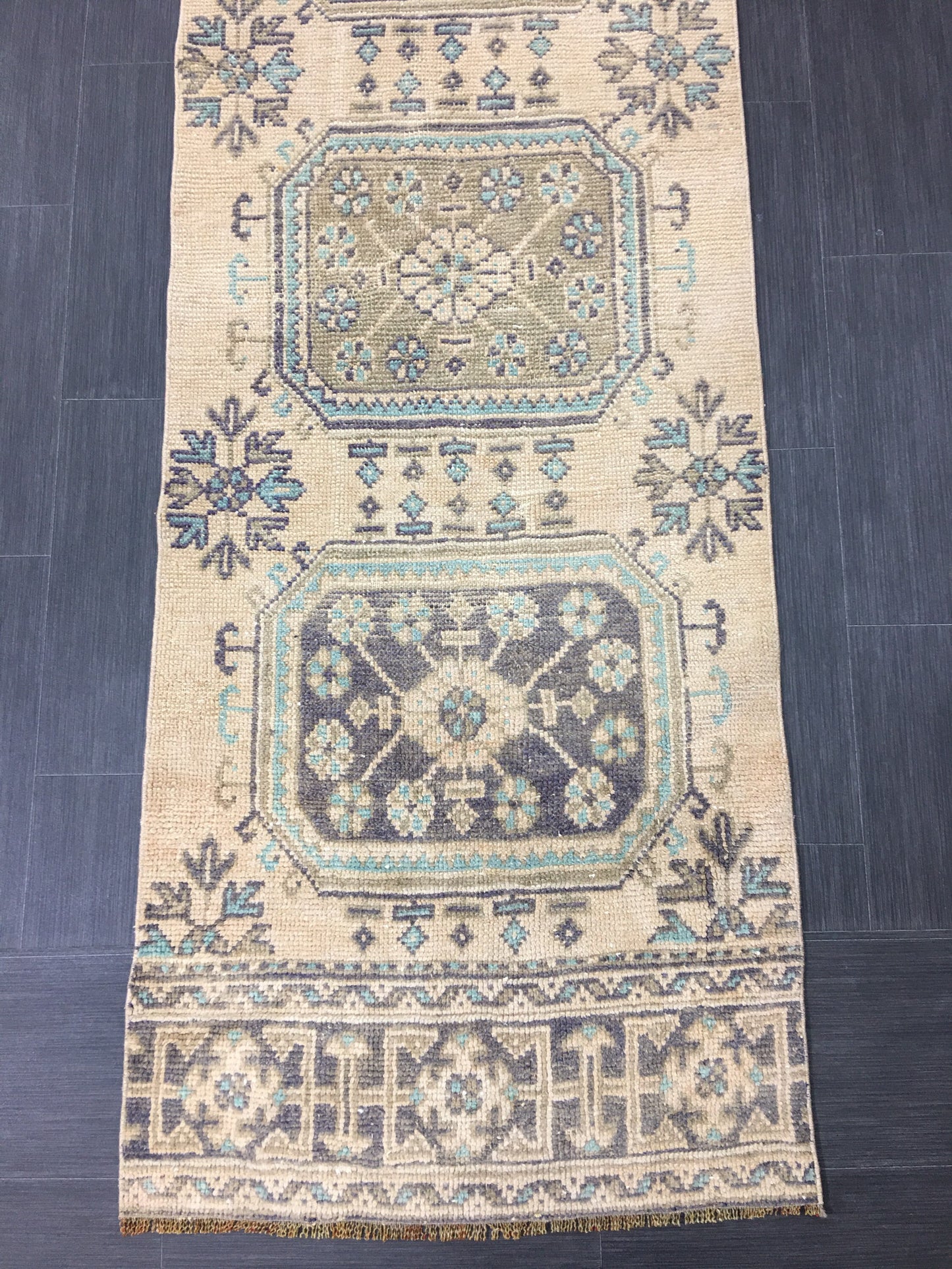 Wool Vintage Runner Rug 2.8 x 11.3 Turkish Runner Rug Oushak Runner Rug Blush Hallway Runner Rug Kitchen Runner Rug Wool Runner Rug