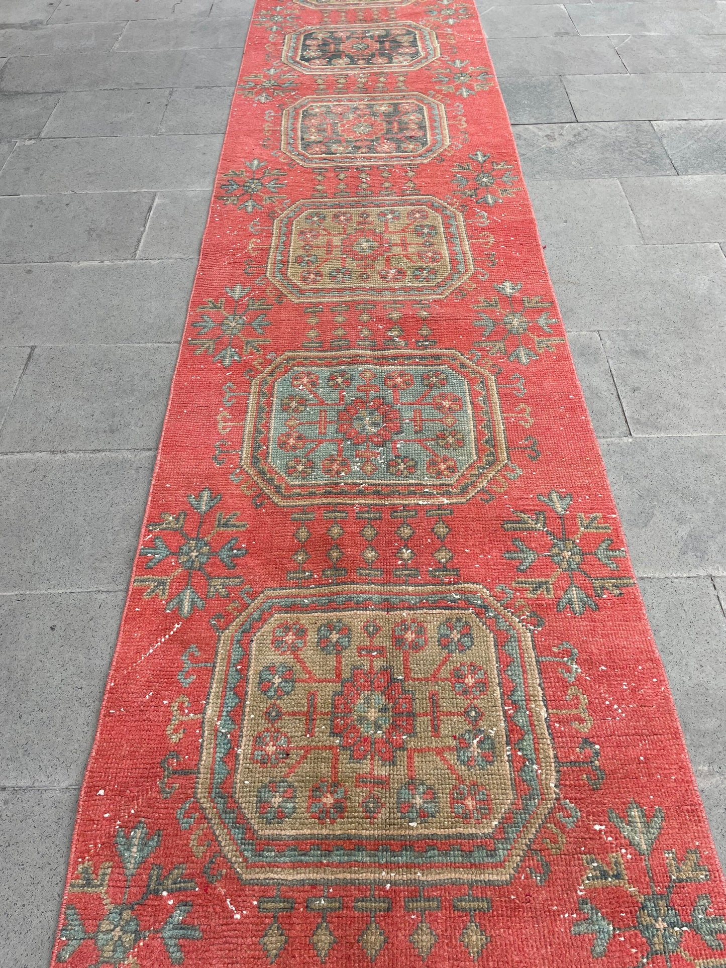 Extra Long Turkish Runner Very Long Oushak Runner Rug 2.6 x 20.5 Vintage Stair Runner Rug XL Oriental Runner Rug Staircase Red Runner