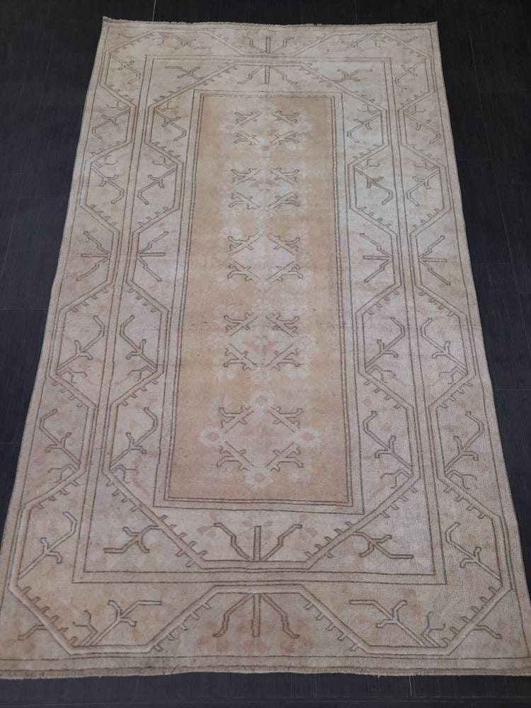 5 x 8.6 muted Turkish Oushak Rug Antique Rug Hand Knotted Rug