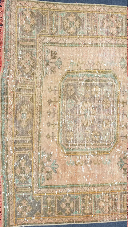 Oushak turkish rug, vintage rug, vintage oushak rug, vintage anatolian rug,unique hand made rug,kitchen rug  10'8x4'6