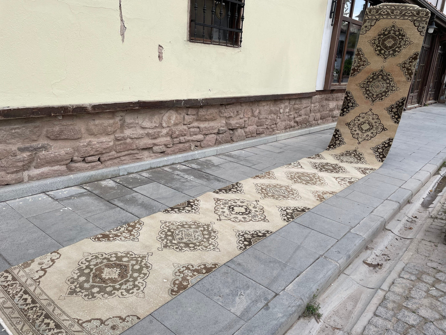 Handmade Extra Long Turkish Runner Very Long Oushak Runner Rug 2.8 x 22.7 ft Vintage Runner Rug Pink XL Muted Runner Rug Staircase Runner