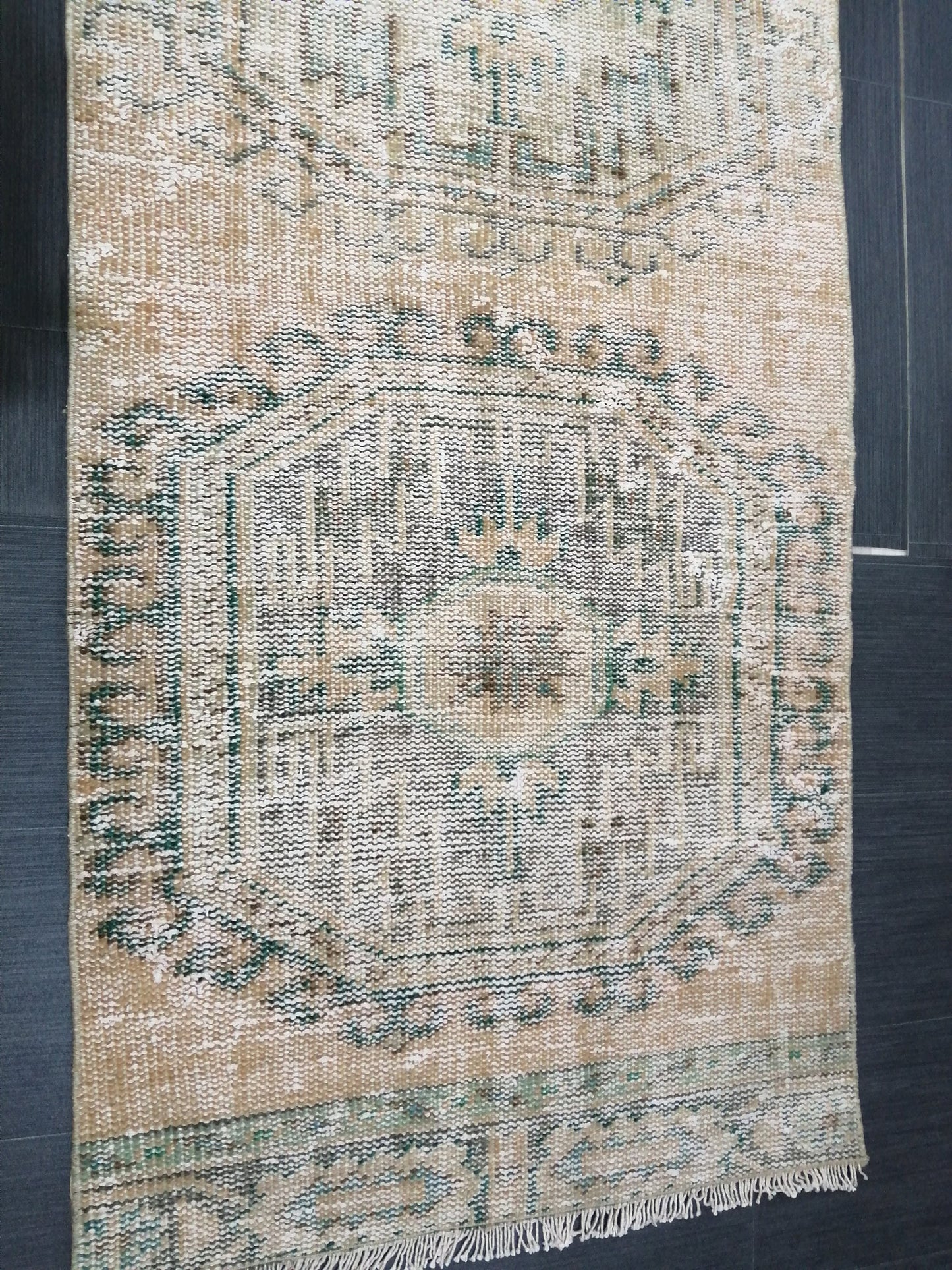 10.8 x 2.6 Muted Oushak Runner Rug Turkish Runner Rug Vintage Runner Rug Hallway Runner Rug Kitchen Runner Rug Wool Runner Rug