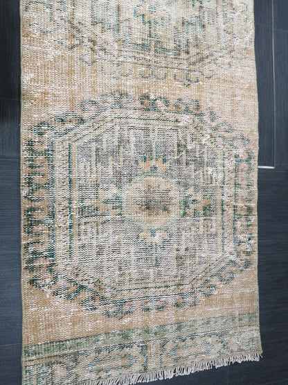 10.8 x 2.6 Muted Oushak Runner Rug Turkish Runner Rug Vintage Runner Rug Hallway Runner Rug Kitchen Runner Rug Wool Runner Rug