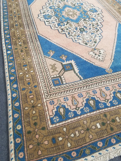 3.6 x 6.6 Turkish rug, vintage rug, vintage oushak rug, Hand Knotted Rug , Handmade Rug