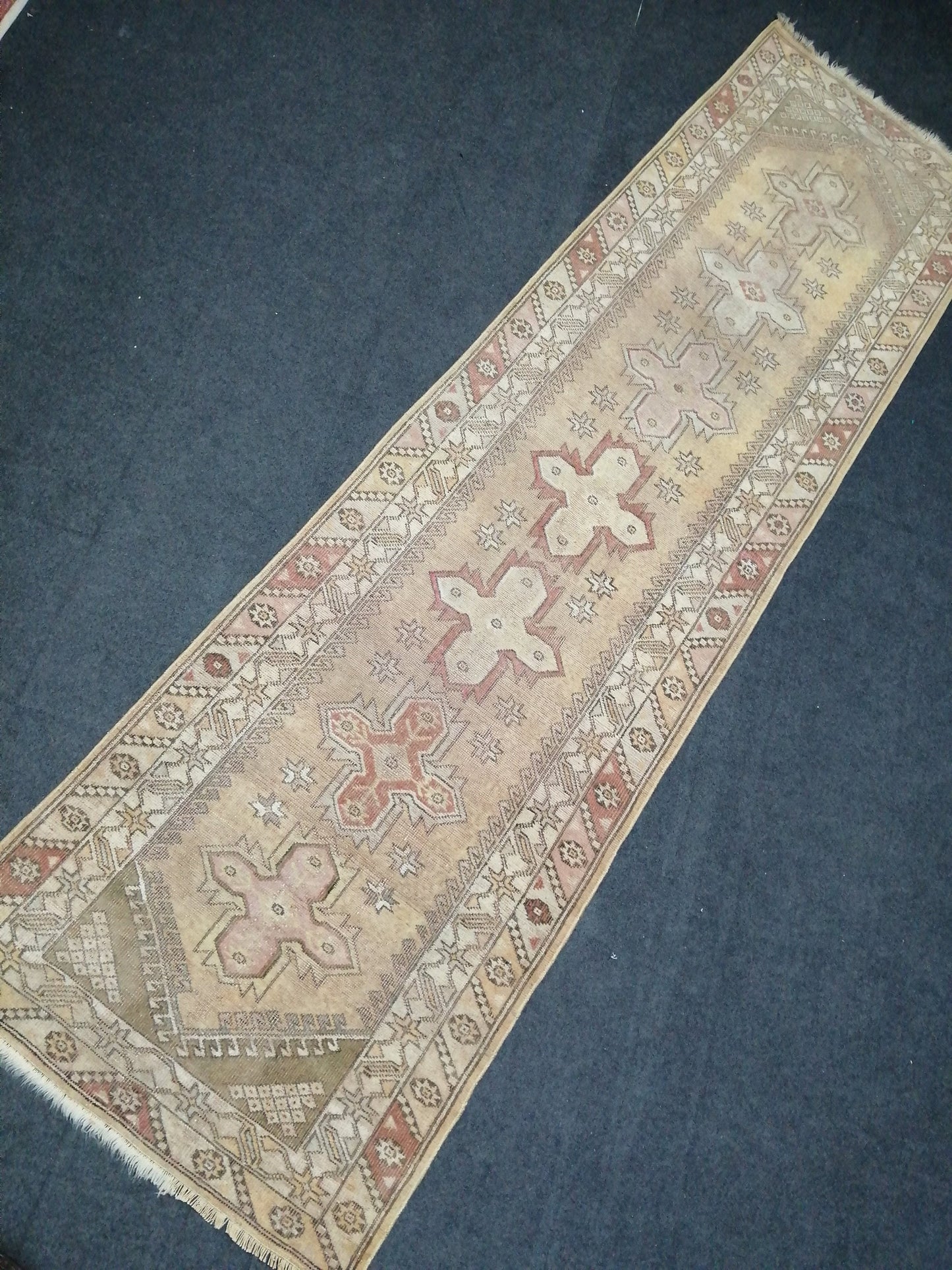 3x10 Muted Oushak Runner Rug Turkish Runner Rug Vintage Runner Rug Hallway Runner Rug Kitchen Runner Rug Wool Runner 2.10 x 10 Rug