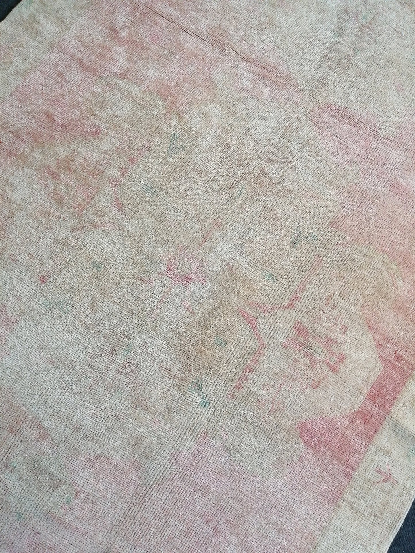 Muted Runner Rug OUSHAK RUG TURKISH 4.3 x 12 Rug Vintage Oushak Runner Rug Vintage Runner Rug Wool Rug Faded Vintage Turkish Rug