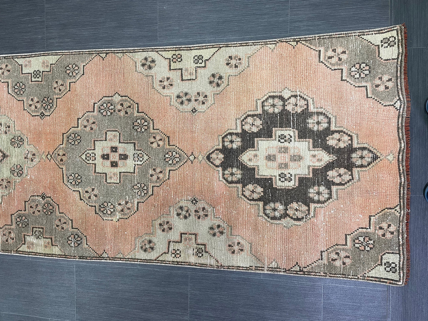 Vintage Runner Rug Vintage Oushak 2.8 x 10.3 Runner Rug Hallway Runner Rug Turkish Kitchen Runner Rug Antique Wool Persian Runner Rug