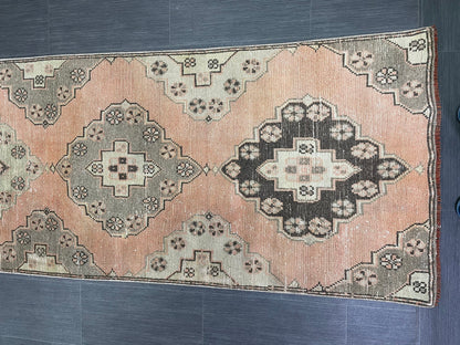 Vintage Runner Rug Vintage Oushak 2.8 x 10.3 Runner Rug Hallway Runner Rug Turkish Kitchen Runner Rug Antique Wool Persian Runner Rug
