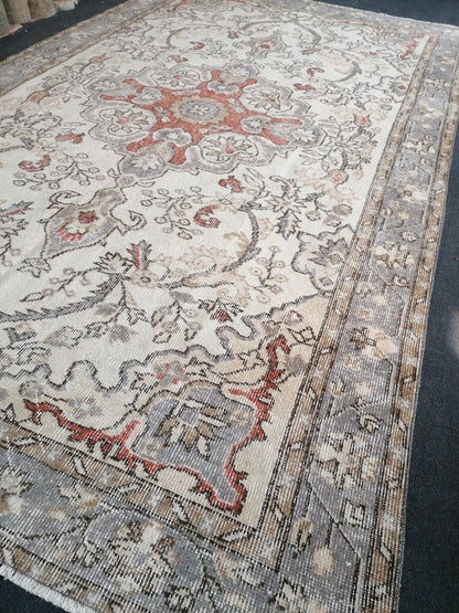 Faded oushak rug 10'3x6'3 large turkish rug, vintage rug, wool vintage oushak rug hand made rug