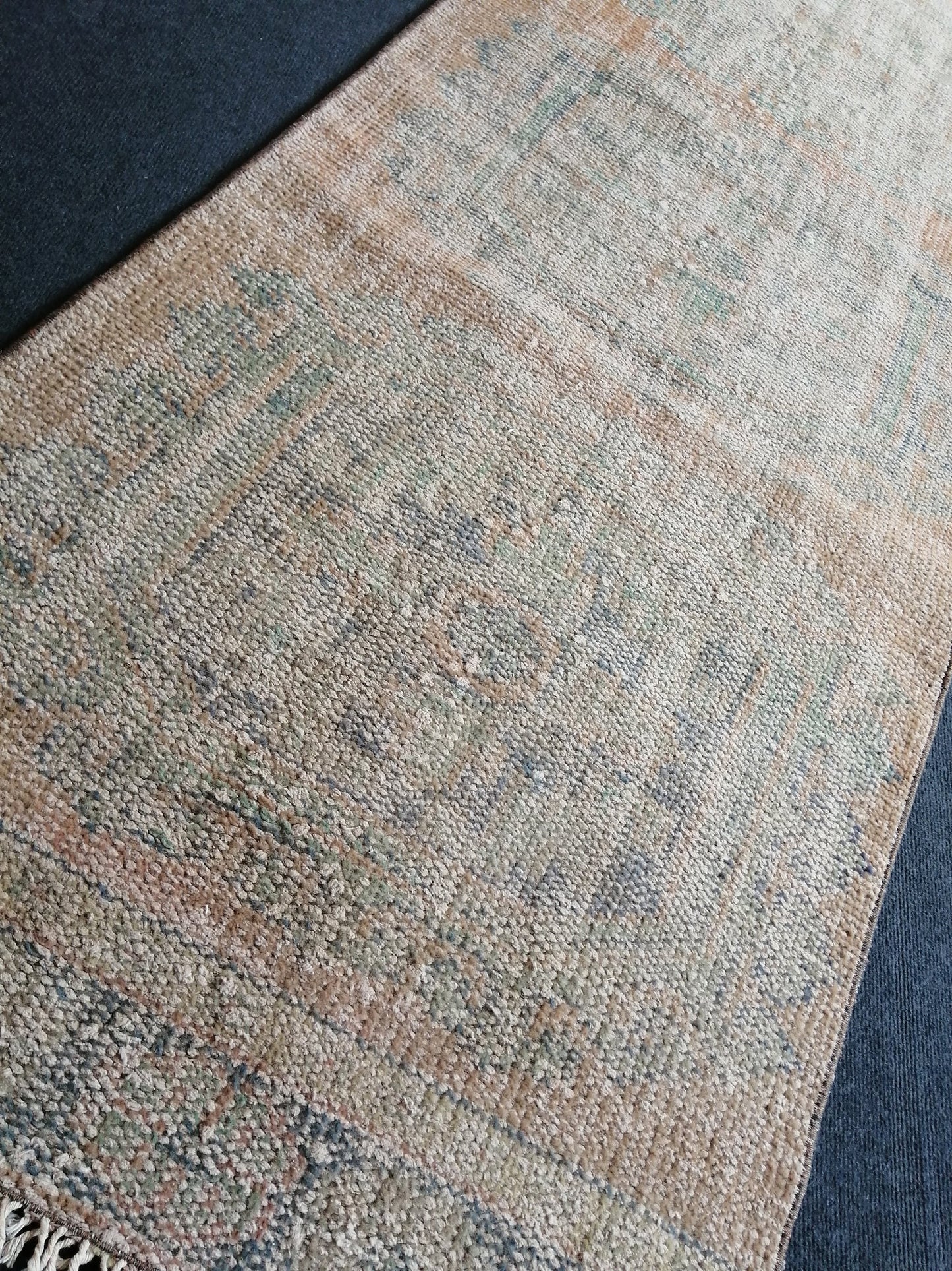 11 x 2.8 Low Wool Pile Oushak Runner Rug Turkish Runner Rug Vintage Runner Rug Hallway Runner Rug Kitchen Runner Rug Wool Runner Rug Wool