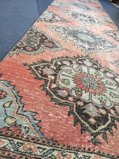 3x13 Turkish Runner Rug Oushak Runner Rug  Vintage Runner Rug Hallway Runner Rug